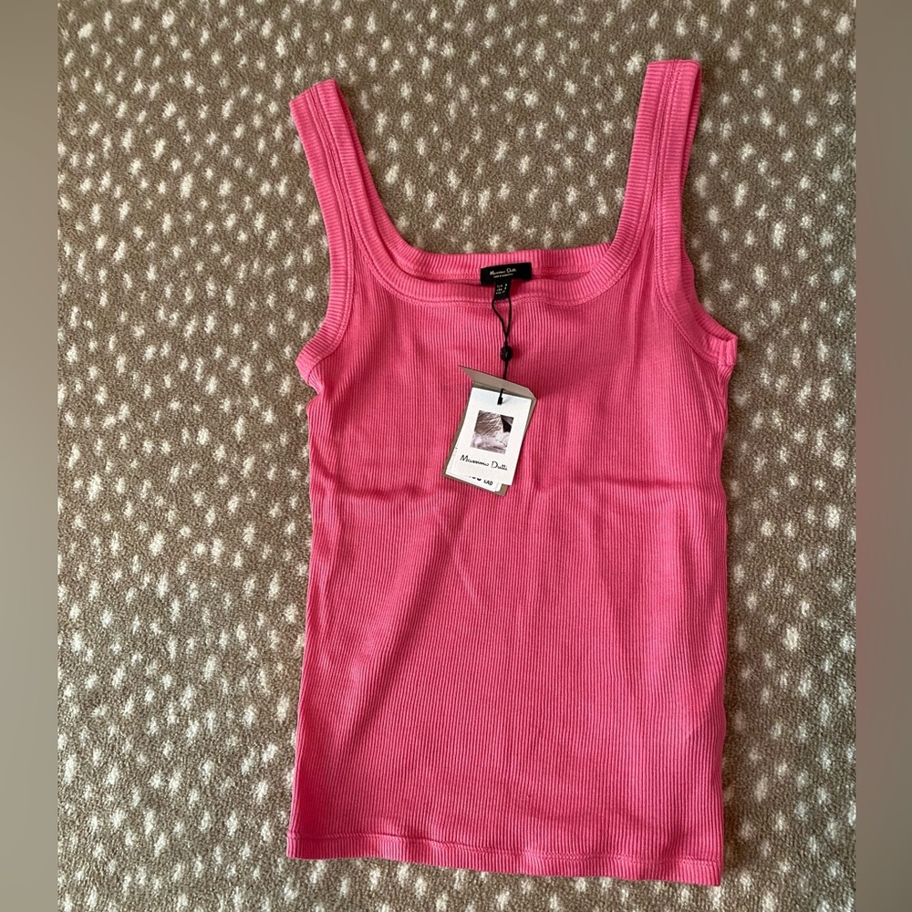 Massimo Dutti pop pink tank NWT size small